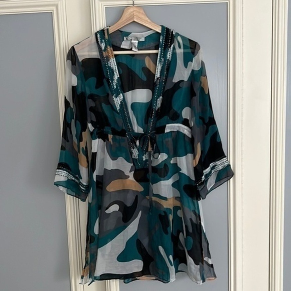 Women's Diane Von Furstenberg Swim Cover Sz S silk /cotton